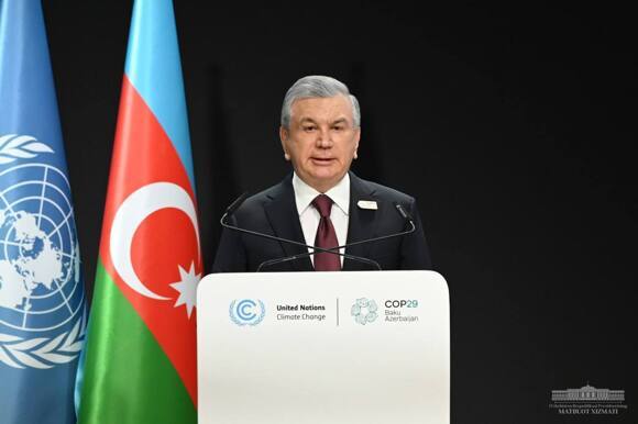 Shavkat Mirziyoyev Birlashgan Millatlar Tashkilotining Iqlim oʻzgarishi boʻyicha konferensiyasi (COP 29)da nutq soʻzladi