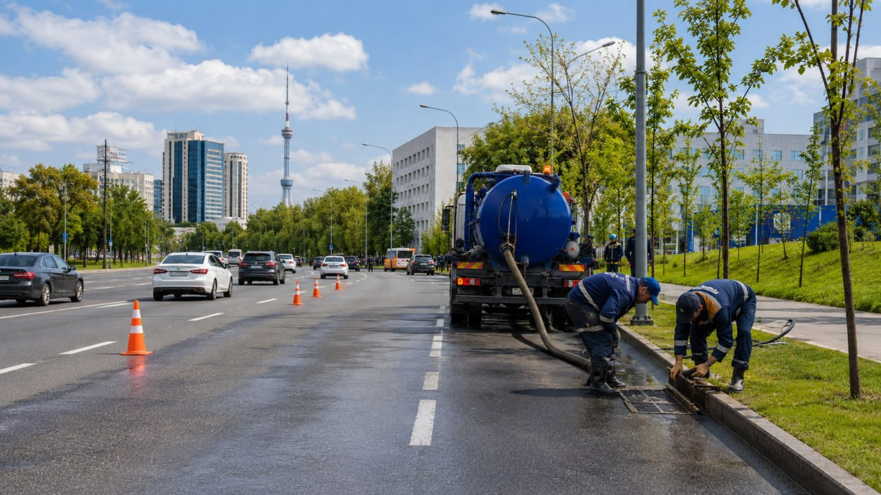Poytaxtdagi kuchli yomgʻir natijasida 23 ta manzilda suv toʻplanishi holatlari kuzatilgan — Toshkent shahar hokimligi