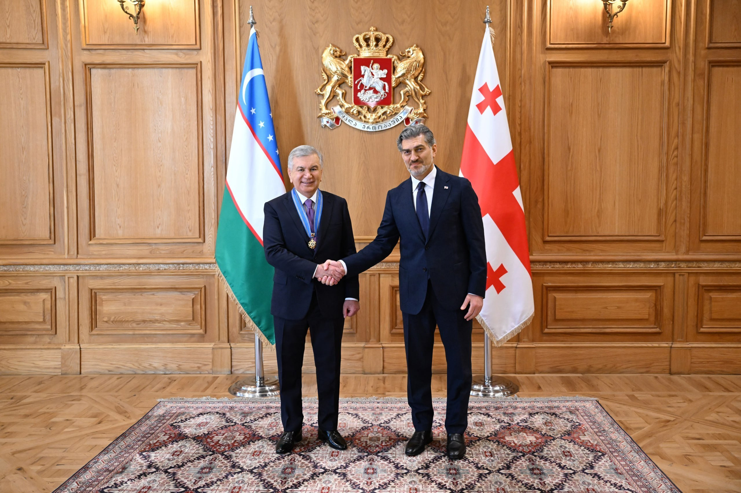 Shavkat Mirziyoyev Gruziyaning oliy davlat mukofoti bilan taqdirlandi